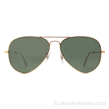 Louces de verres pour hommes en acier inoxydable classiques Lunettes de soleil